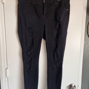 Torrid Black Distressed Skinny Jeans